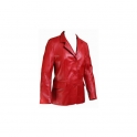 Women's Ladies Leather Blazer Coat Jacket Designer Adjustable Fashion Protection
