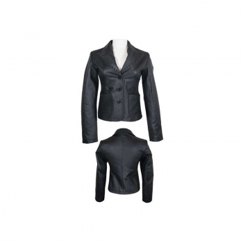Women's Ladies Leather Blazer Coat Jacket Designer Adjustable Fashion Protection