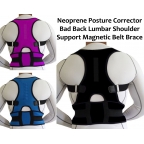 LTG PRO® Neoprene Posture Corrector Bad Back Lumbar Shoulder Support Magnetic Belt Brace