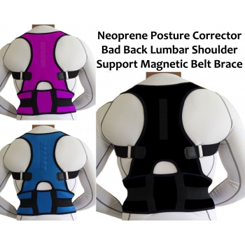 LTG PRO® Neoprene Posture Corrector Bad Back Lumbar Shoulder Support Magnetic Belt Brace LTG PRO® Neoprene Posture Corrector Bad Back Lumbar Shoulder Support Magnetic Belt Brace